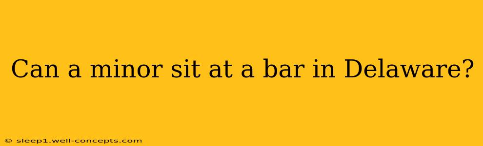 Can a minor sit at a bar in Delaware?