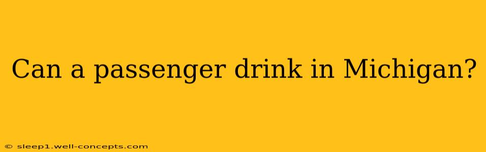 Can a passenger drink in Michigan?