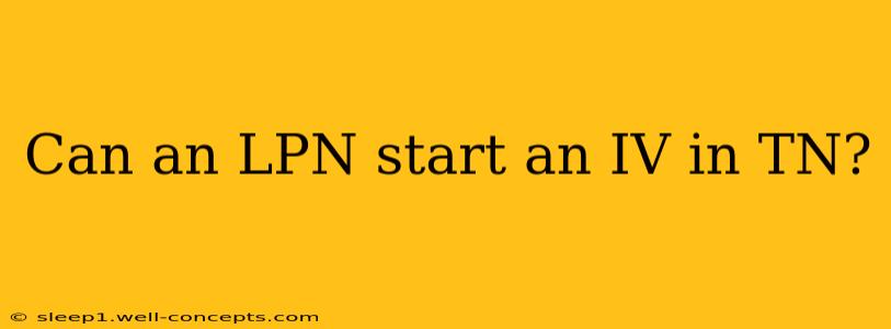 Can an LPN start an IV in TN?