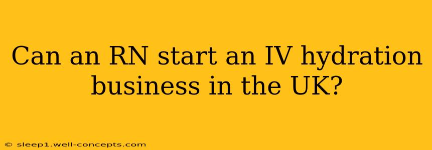 Can an RN start an IV hydration business in the UK?