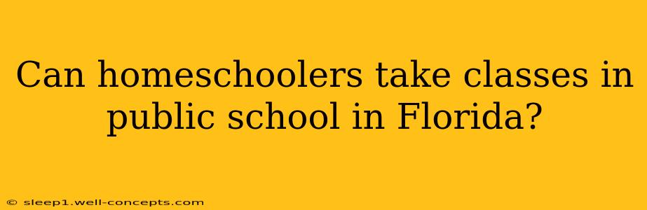 Can homeschoolers take classes in public school in Florida?