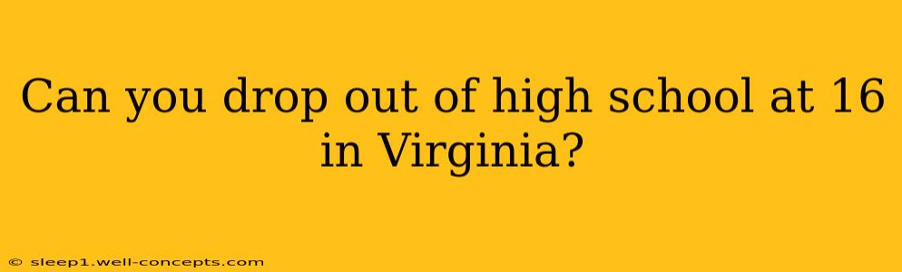 Can you drop out of high school at 16 in Virginia?