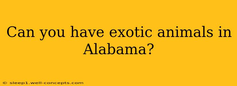 Can you have exotic animals in Alabama?