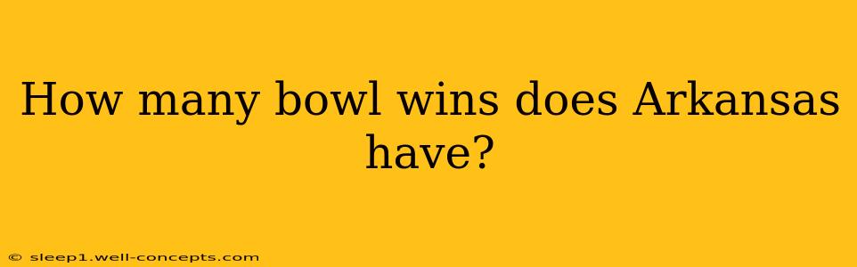 How many bowl wins does Arkansas have?