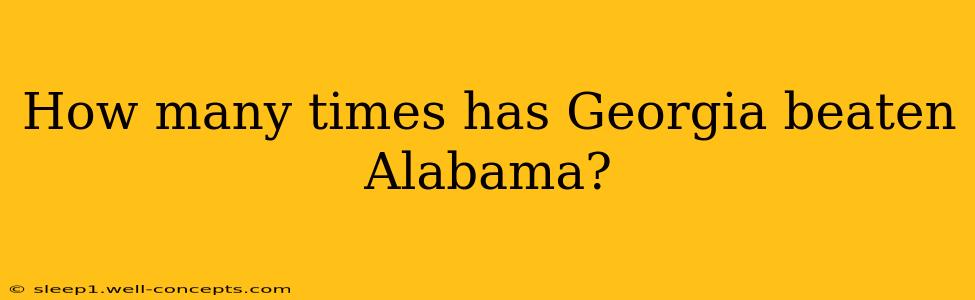 How many times has Georgia beaten Alabama?