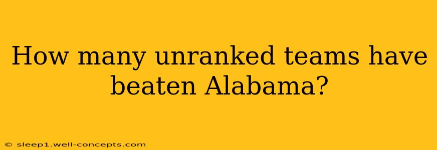 How many unranked teams have beaten Alabama?