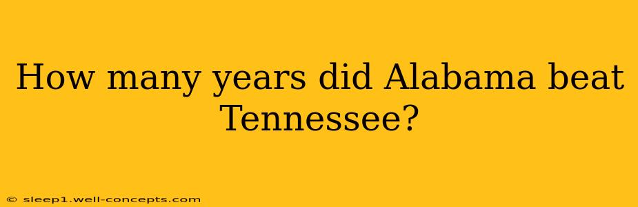 How many years did Alabama beat Tennessee?