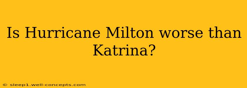 Is Hurricane Milton worse than Katrina?