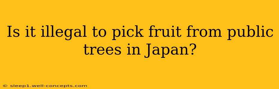 Is it illegal to pick fruit from public trees in Japan?