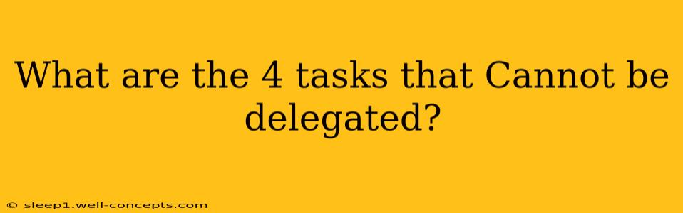 What are the 4 tasks that Cannot be delegated?