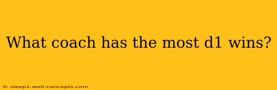 What coach has the most d1 wins?