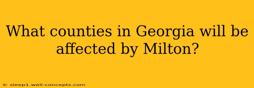 What counties in Georgia will be affected by Milton?