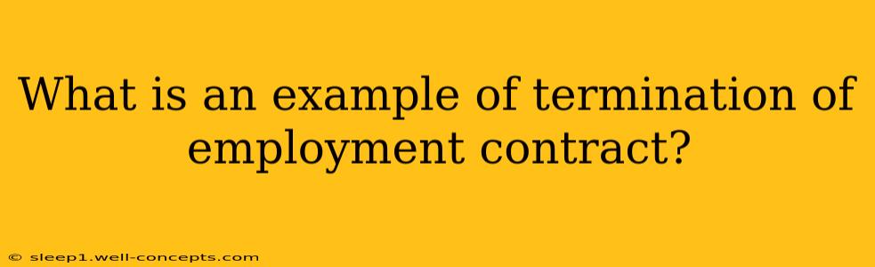 What is an example of termination of employment contract?