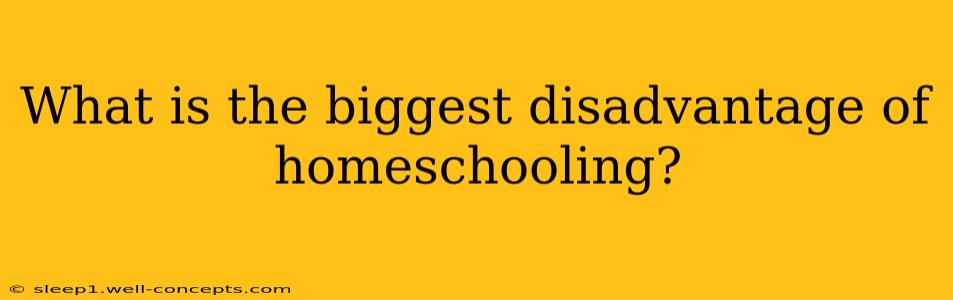 What is the biggest disadvantage of homeschooling?