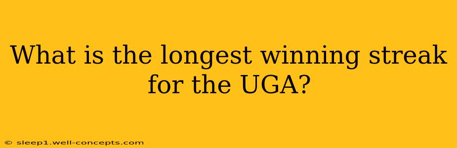 What is the longest winning streak for the UGA?