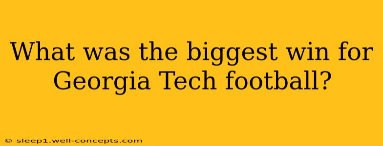 What was the biggest win for Georgia Tech football?