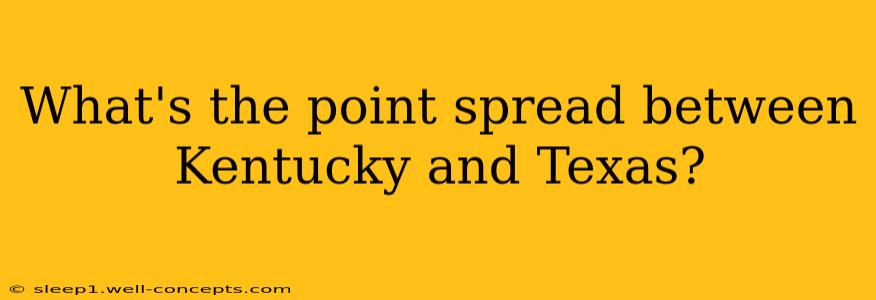 What's the point spread between Kentucky and Texas?