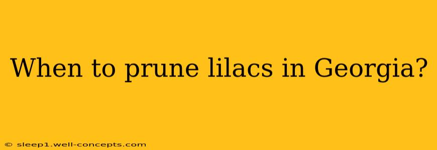 When to prune lilacs in Georgia?