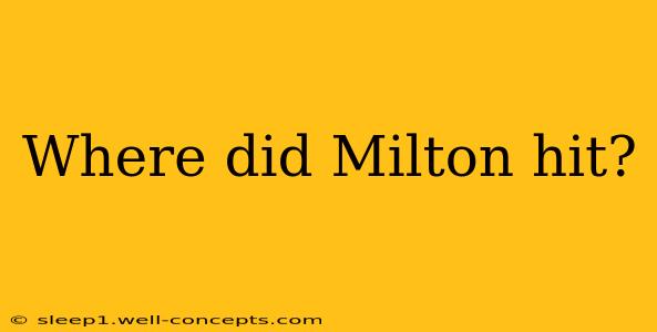 Where did Milton hit?