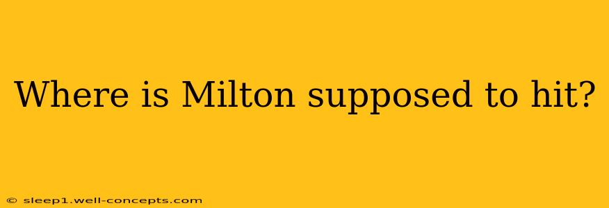 Where is Milton supposed to hit?