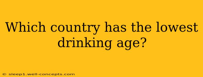 Which country has the lowest drinking age?