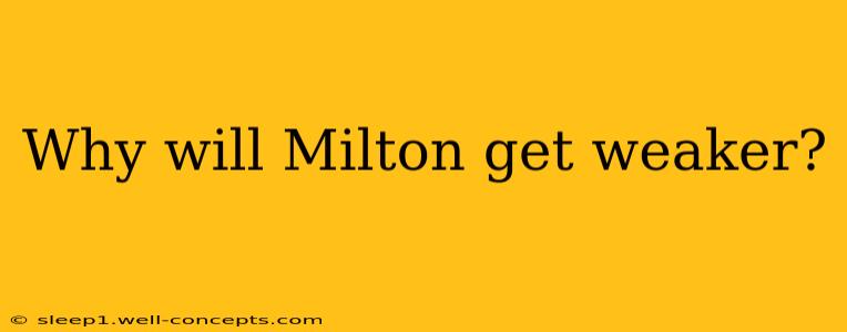 Why will Milton get weaker?